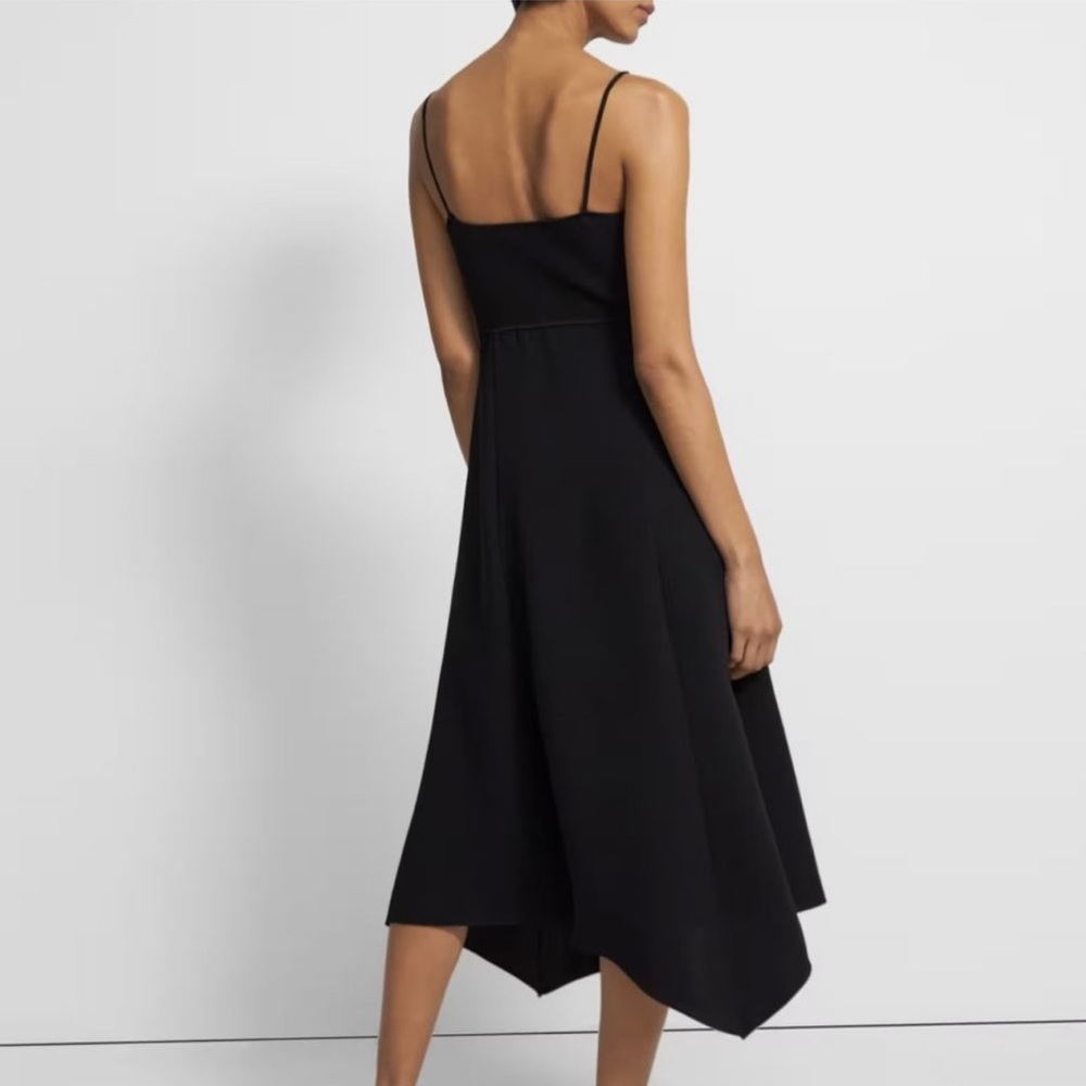 Theory Flared Crepe Slip Midi Dress - Picture 8 of 9